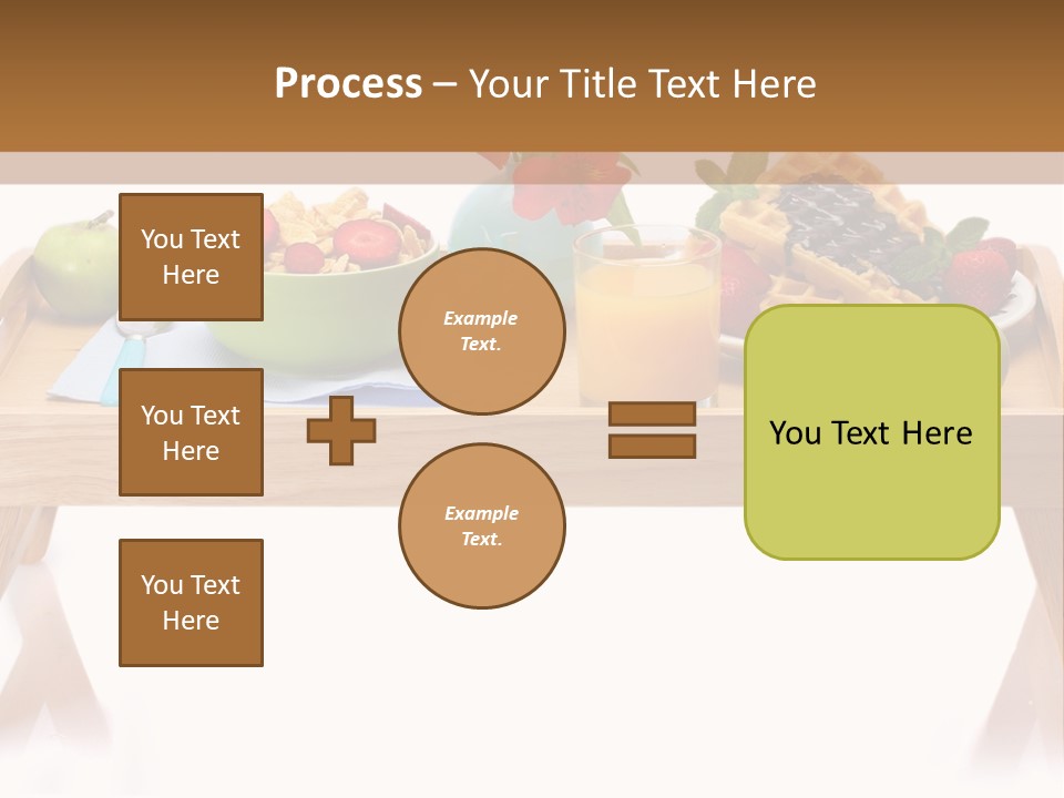 A Wooden Table Topped With A Bowl Of Fruit And A Plate Of Waffles PowerPoint Template