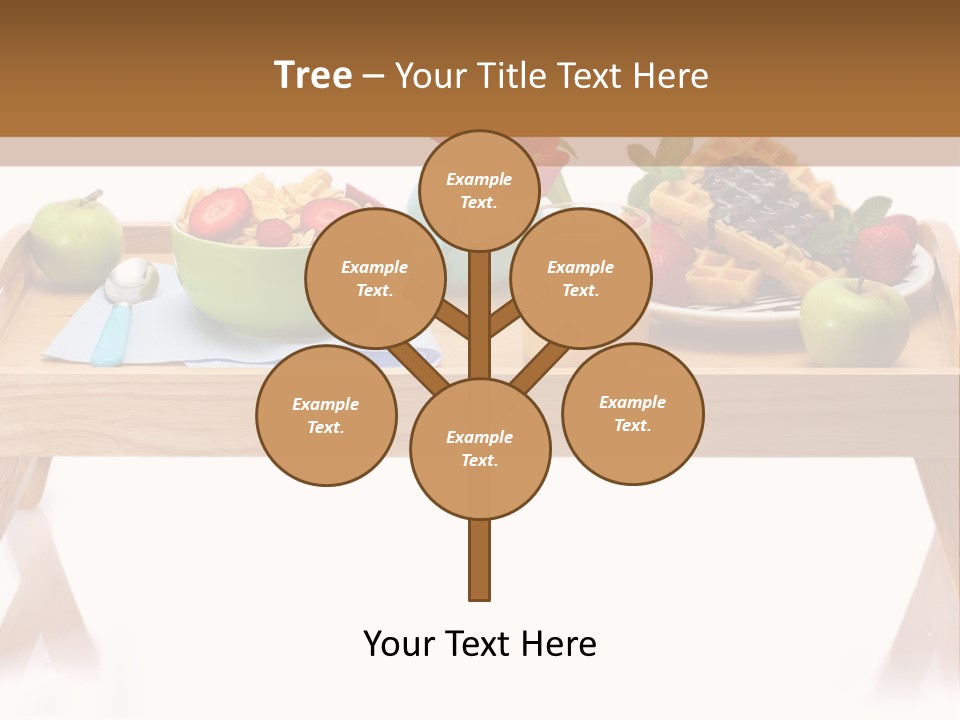 A Wooden Table Topped With A Bowl Of Fruit And A Plate Of Waffles PowerPoint Template