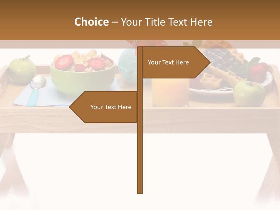 A Wooden Table Topped With A Bowl Of Fruit And A Plate Of Waffles PowerPoint Template