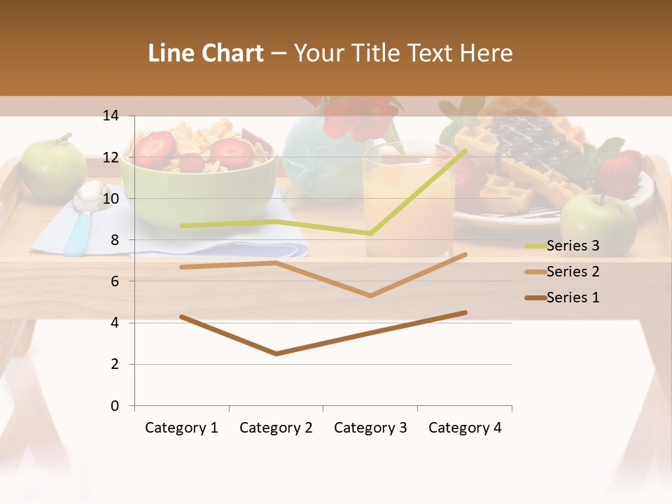 A Wooden Table Topped With A Bowl Of Fruit And A Plate Of Waffles PowerPoint Template