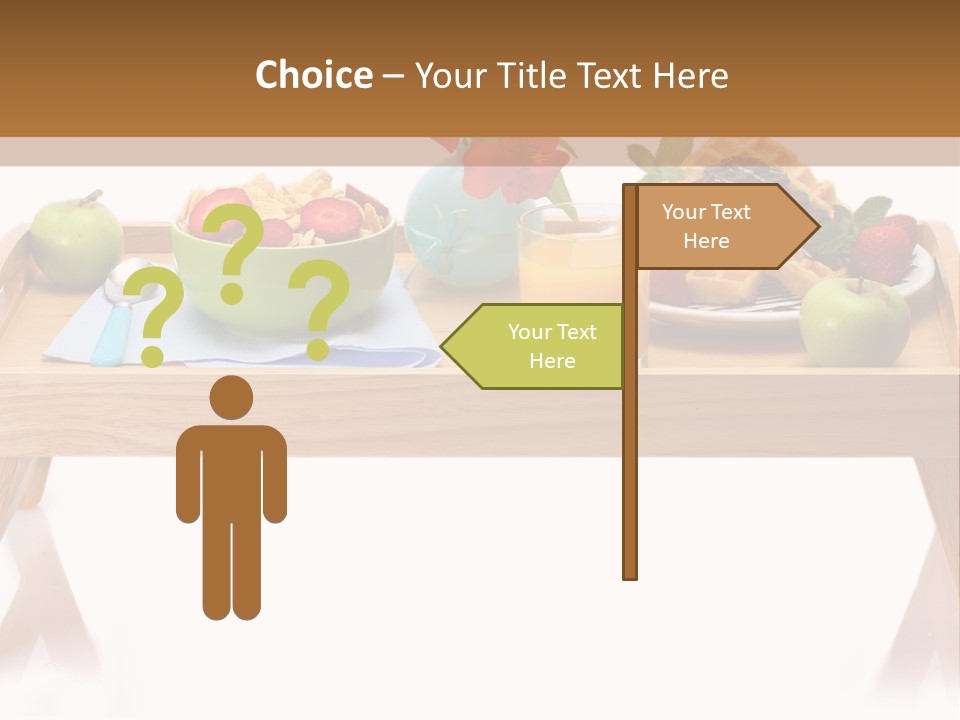 A Wooden Table Topped With A Bowl Of Fruit And A Plate Of Waffles PowerPoint Template