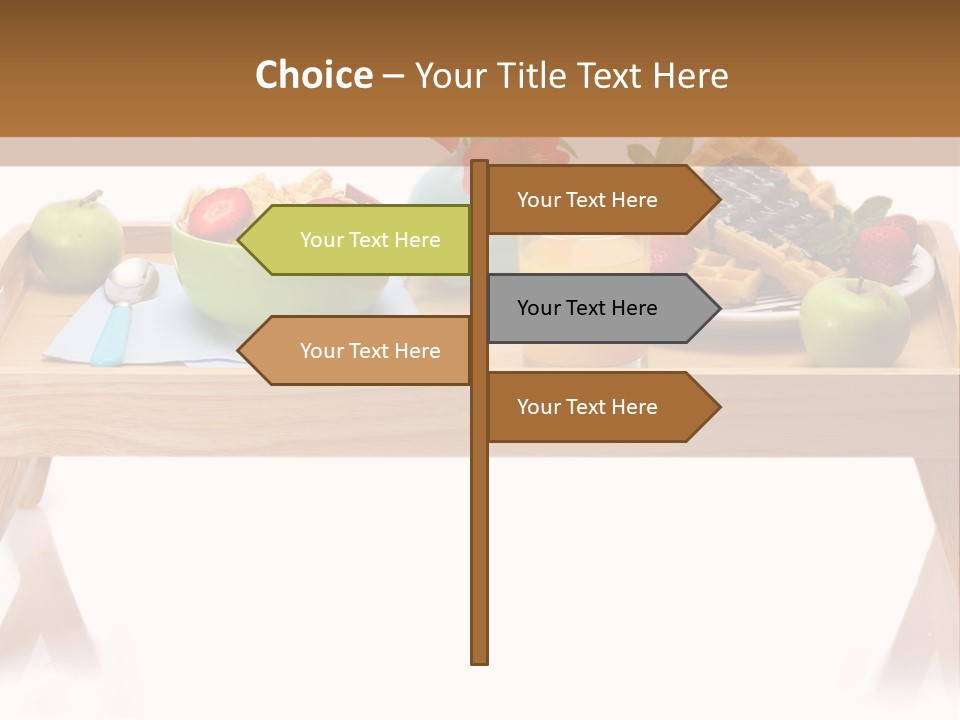 A Wooden Table Topped With A Bowl Of Fruit And A Plate Of Waffles PowerPoint Template