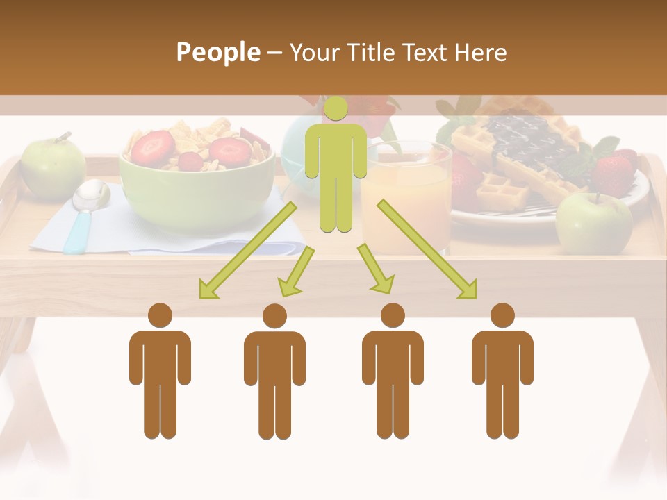 A Wooden Table Topped With A Bowl Of Fruit And A Plate Of Waffles PowerPoint Template