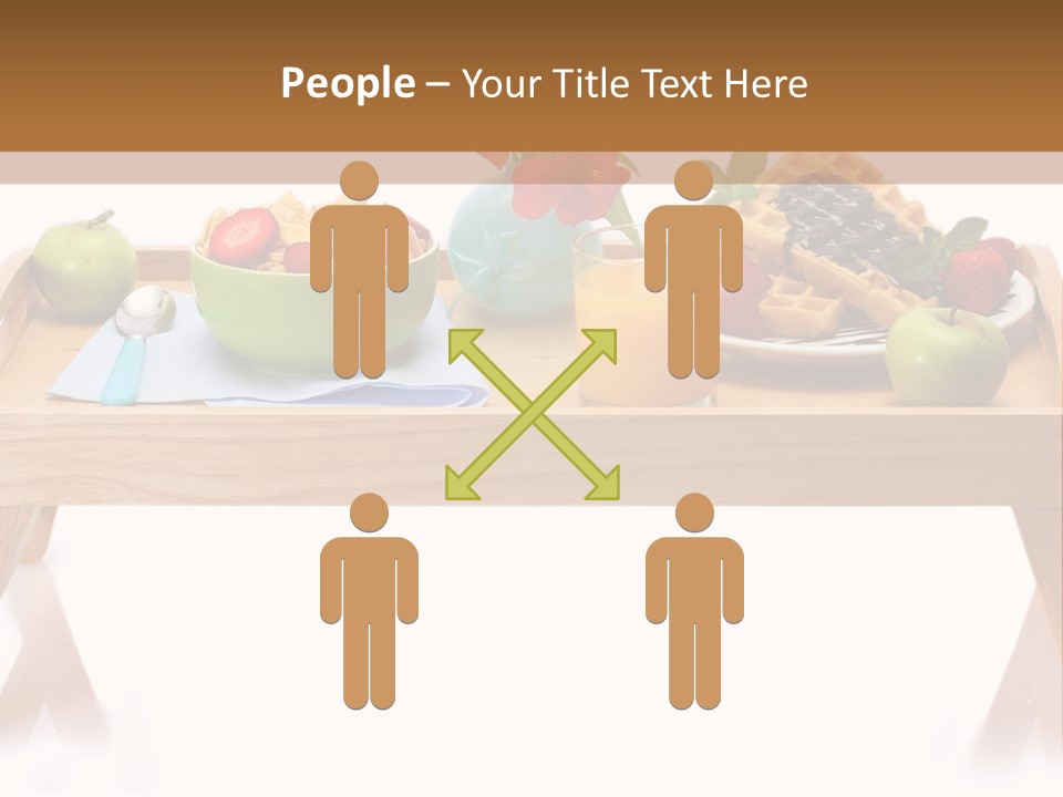 A Wooden Table Topped With A Bowl Of Fruit And A Plate Of Waffles PowerPoint Template