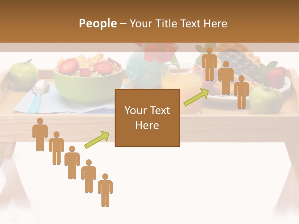 A Wooden Table Topped With A Bowl Of Fruit And A Plate Of Waffles PowerPoint Template