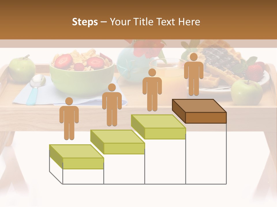 A Wooden Table Topped With A Bowl Of Fruit And A Plate Of Waffles PowerPoint Template