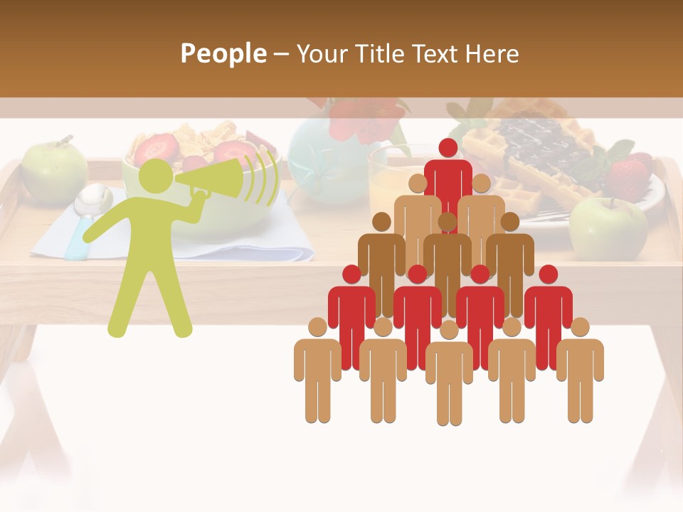 A Wooden Table Topped With A Bowl Of Fruit And A Plate Of Waffles PowerPoint Template