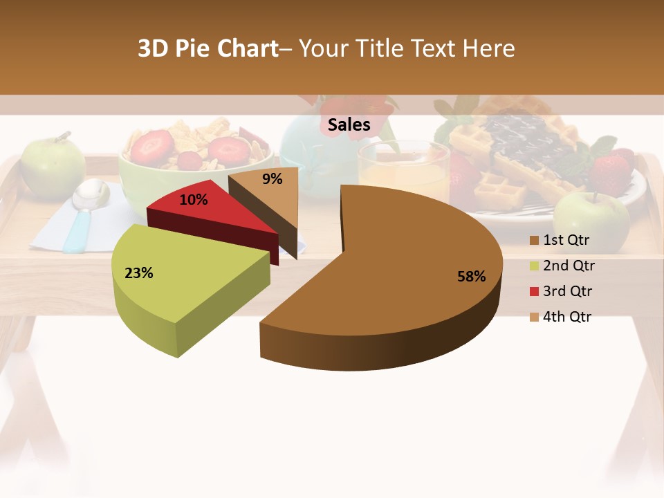 A Wooden Table Topped With A Bowl Of Fruit And A Plate Of Waffles PowerPoint Template