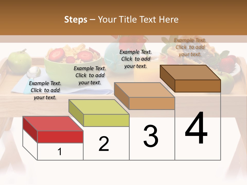 A Wooden Table Topped With A Bowl Of Fruit And A Plate Of Waffles PowerPoint Template