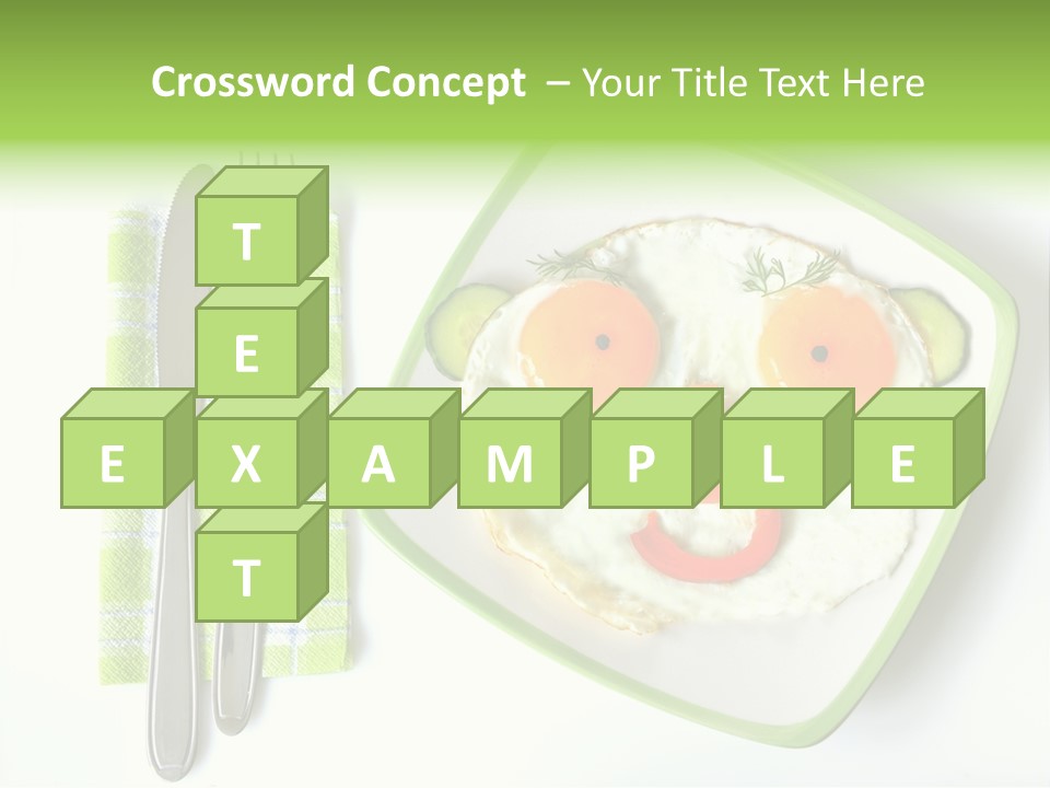 A Plate With A Fried Egg And A Face On It PowerPoint Template