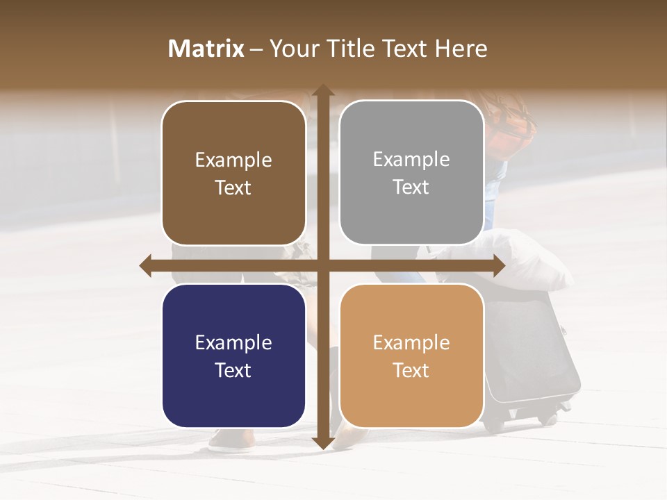 A Man And A Woman Walking Down A Street With Luggage PowerPoint Template