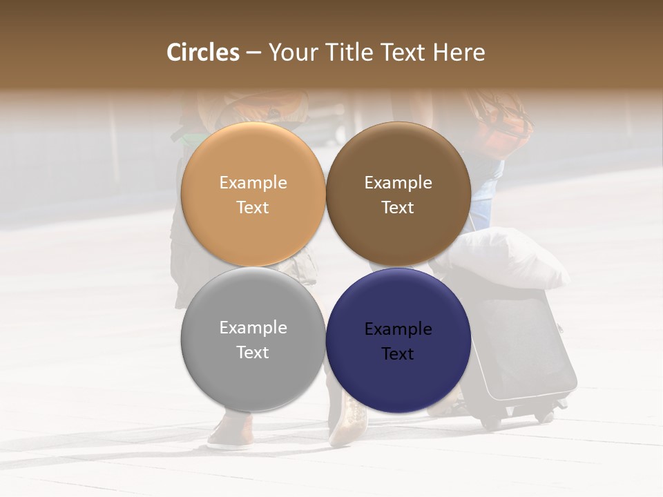 A Man And A Woman Walking Down A Street With Luggage PowerPoint Template