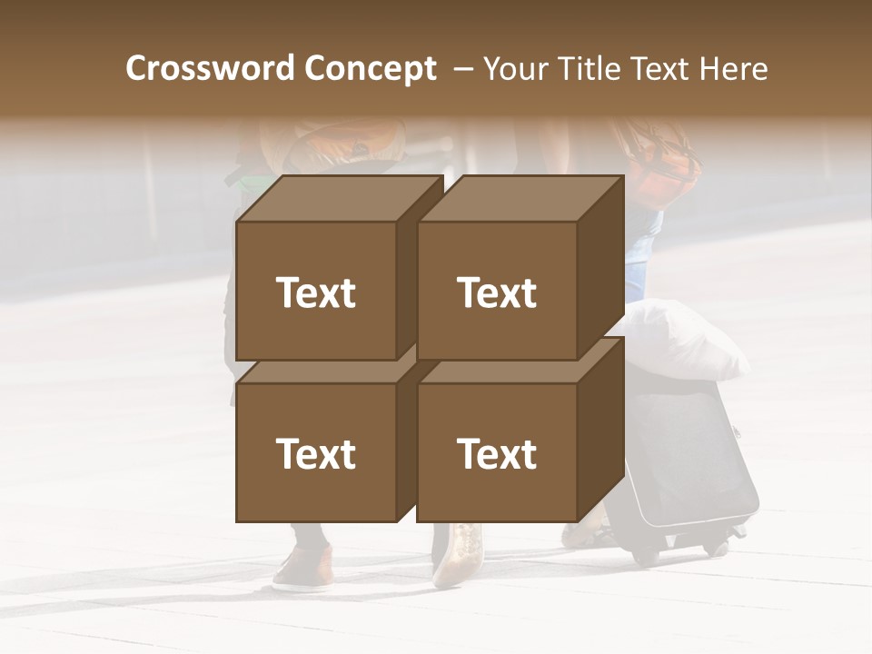 A Man And A Woman Walking Down A Street With Luggage PowerPoint Template