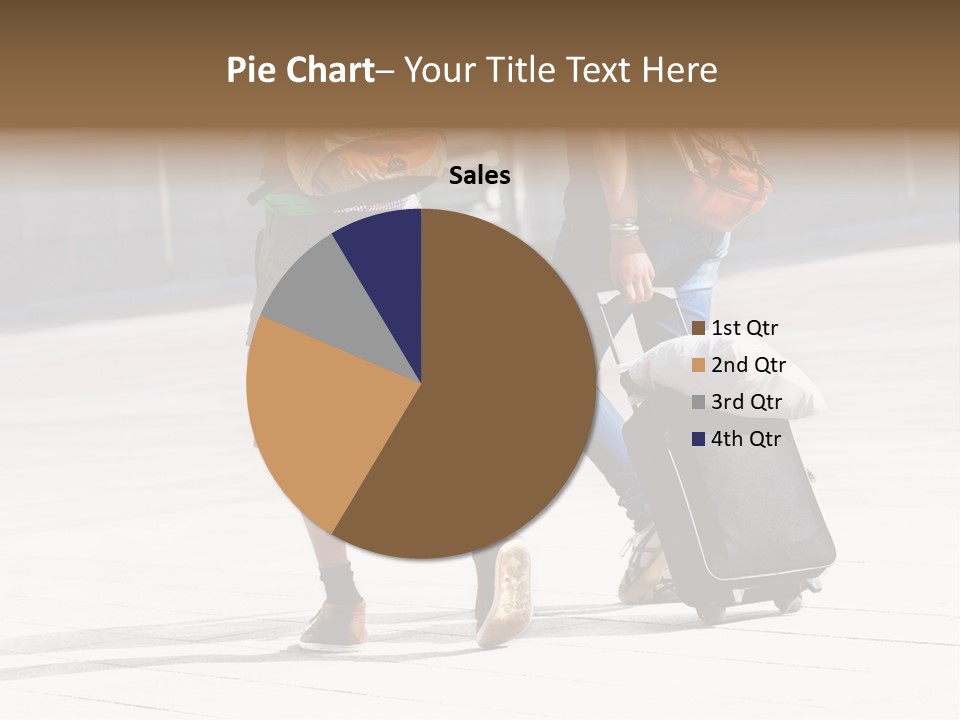 A Man And A Woman Walking Down A Street With Luggage PowerPoint Template