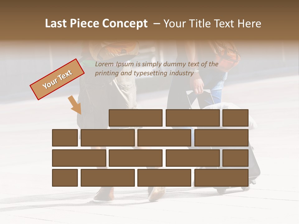 A Man And A Woman Walking Down A Street With Luggage PowerPoint Template