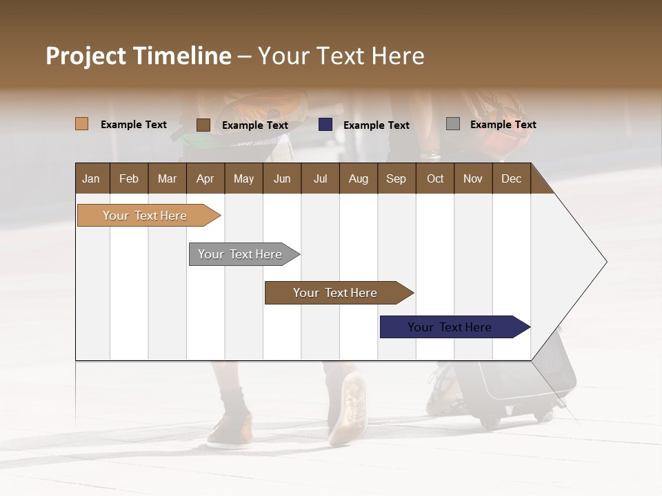 A Man And A Woman Walking Down A Street With Luggage PowerPoint Template