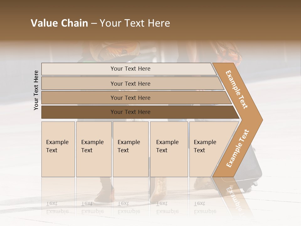 A Man And A Woman Walking Down A Street With Luggage PowerPoint Template