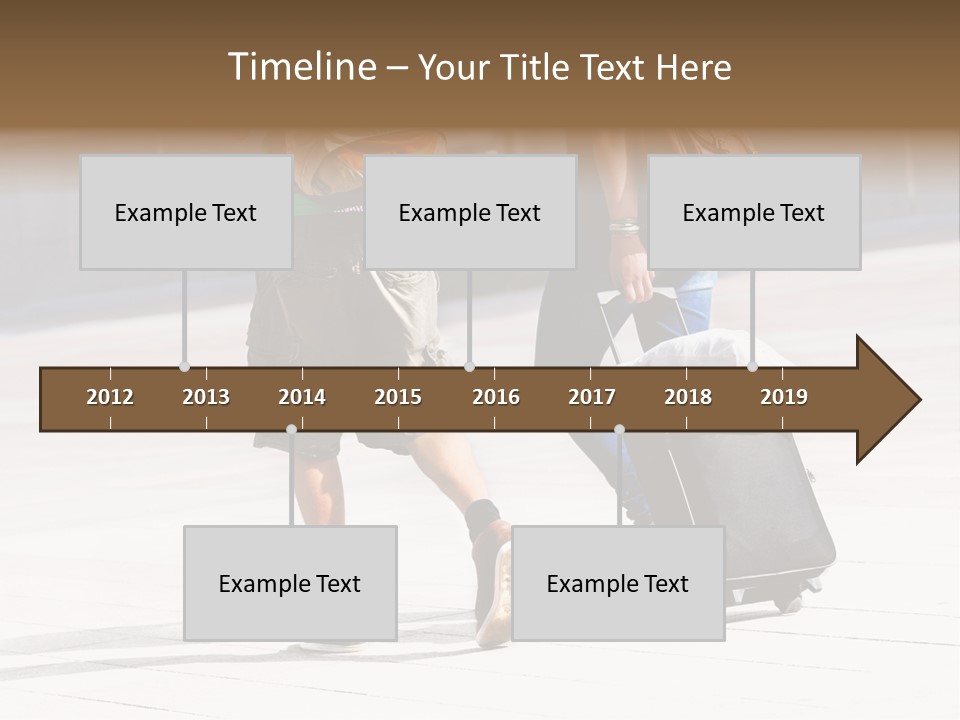 A Man And A Woman Walking Down A Street With Luggage PowerPoint Template