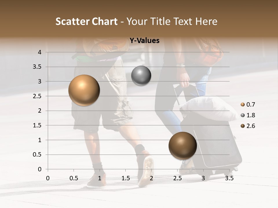 A Man And A Woman Walking Down A Street With Luggage PowerPoint Template
