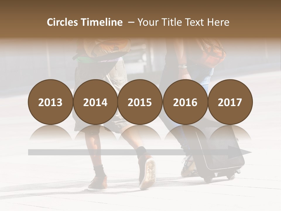 A Man And A Woman Walking Down A Street With Luggage PowerPoint Template