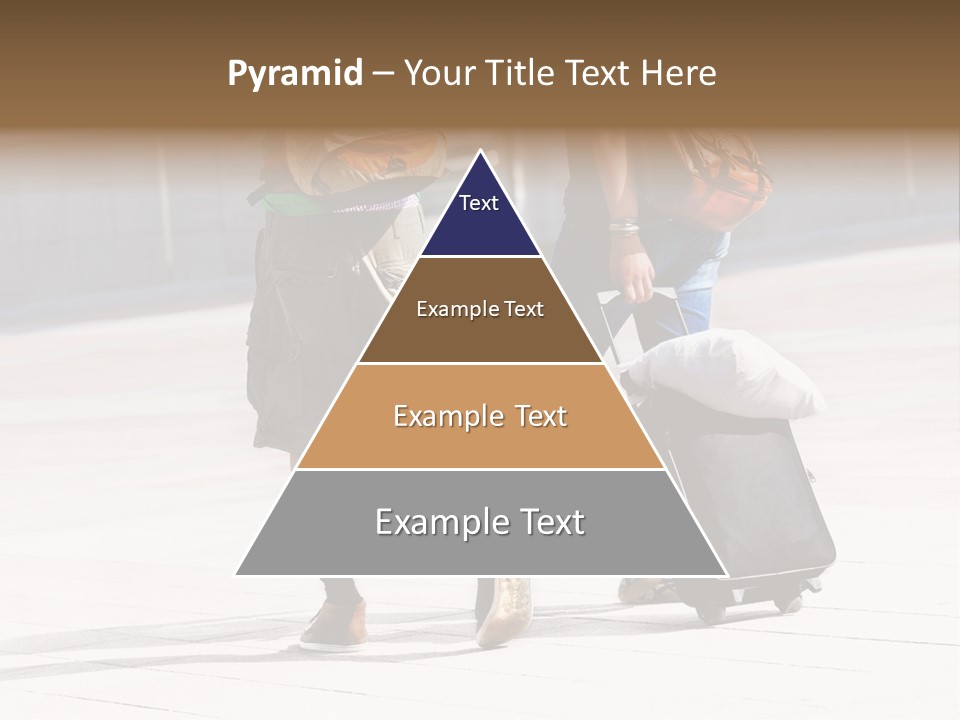 A Man And A Woman Walking Down A Street With Luggage PowerPoint Template