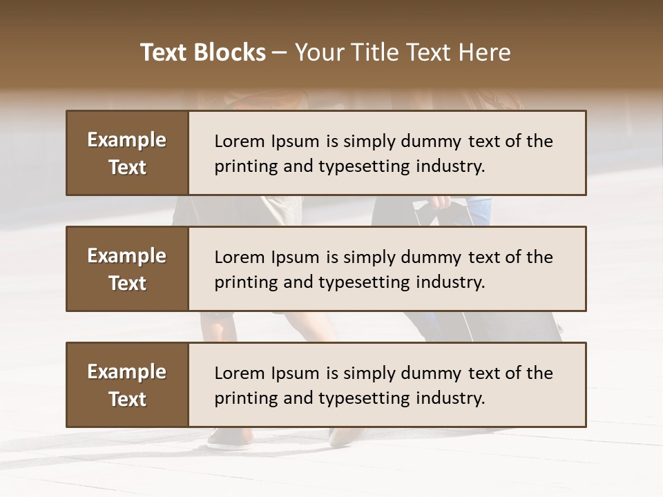 A Man And A Woman Walking Down A Street With Luggage PowerPoint Template