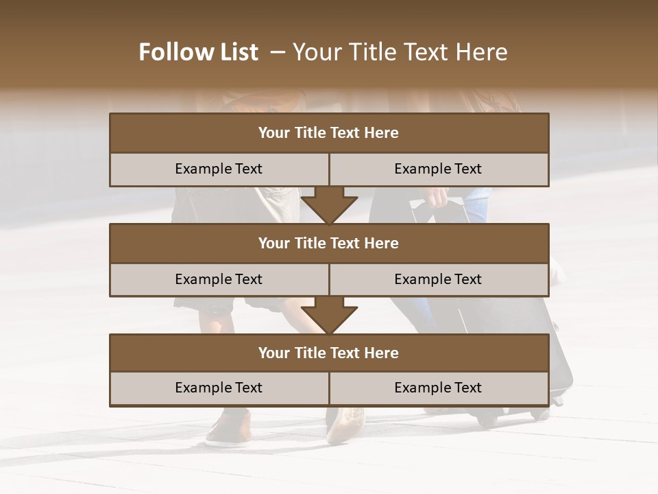 A Man And A Woman Walking Down A Street With Luggage PowerPoint Template