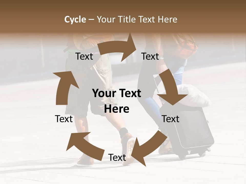 A Man And A Woman Walking Down A Street With Luggage PowerPoint Template