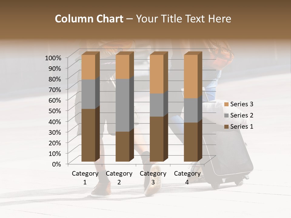 A Man And A Woman Walking Down A Street With Luggage PowerPoint Template