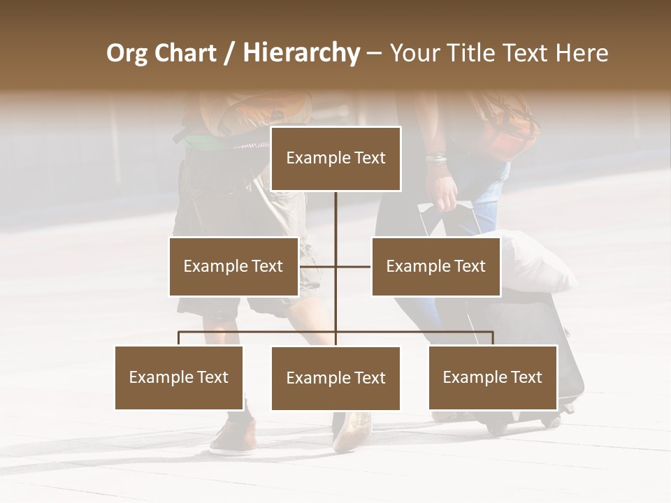 A Man And A Woman Walking Down A Street With Luggage PowerPoint Template