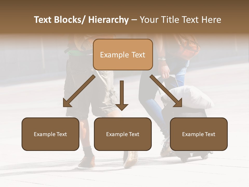 A Man And A Woman Walking Down A Street With Luggage PowerPoint Template