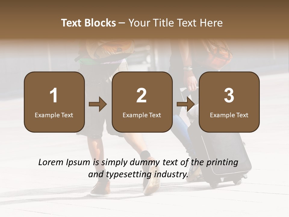 A Man And A Woman Walking Down A Street With Luggage PowerPoint Template