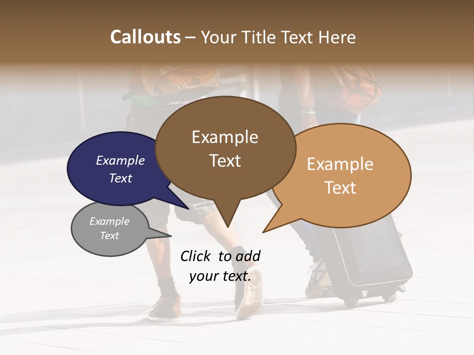 A Man And A Woman Walking Down A Street With Luggage PowerPoint Template