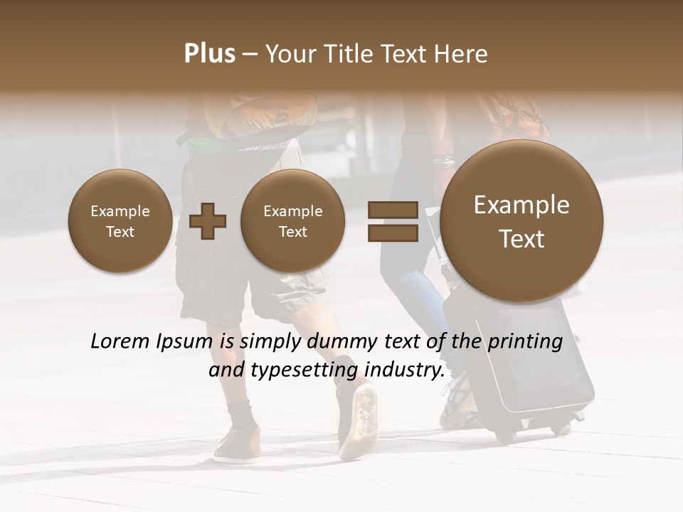 A Man And A Woman Walking Down A Street With Luggage PowerPoint Template