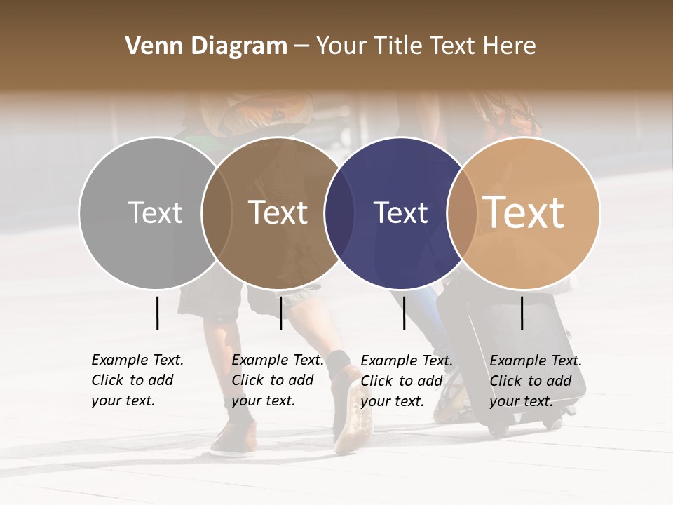 A Man And A Woman Walking Down A Street With Luggage PowerPoint Template