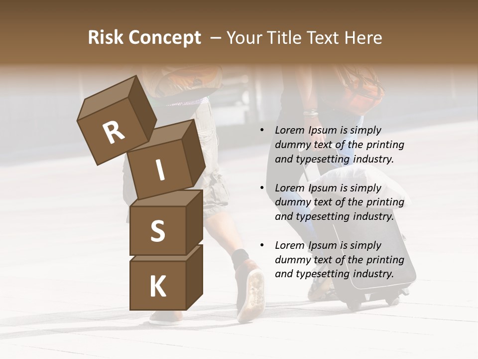 A Man And A Woman Walking Down A Street With Luggage PowerPoint Template