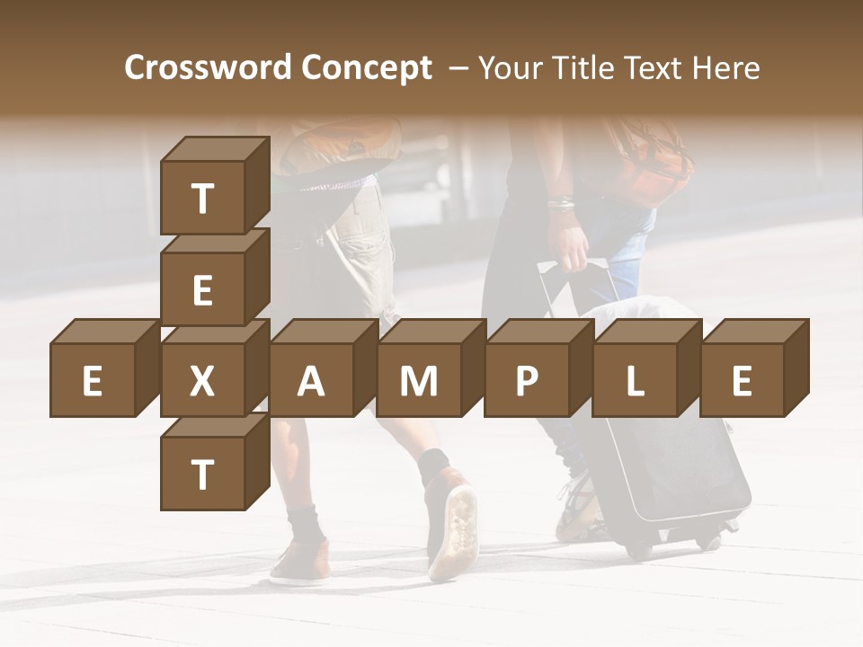 A Man And A Woman Walking Down A Street With Luggage PowerPoint Template