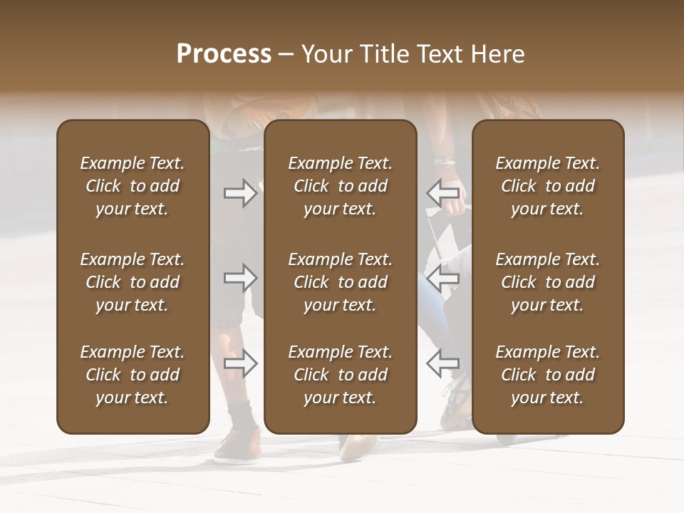 A Man And A Woman Walking Down A Street With Luggage PowerPoint Template