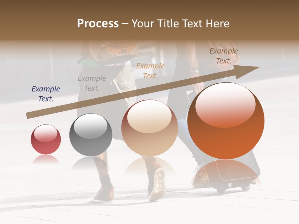 A Man And A Woman Walking Down A Street With Luggage PowerPoint Template