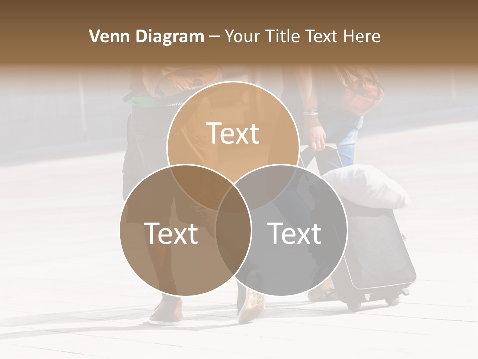 A Man And A Woman Walking Down A Street With Luggage PowerPoint Template