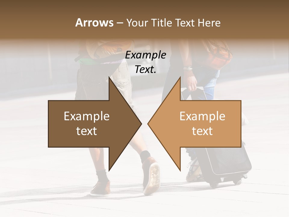 A Man And A Woman Walking Down A Street With Luggage PowerPoint Template