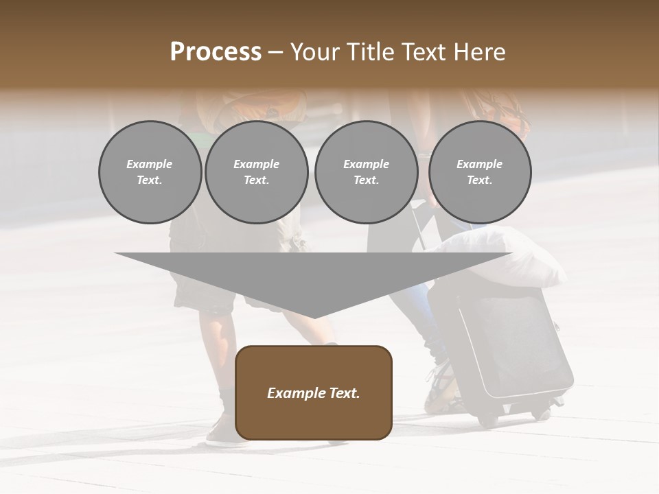 A Man And A Woman Walking Down A Street With Luggage PowerPoint Template