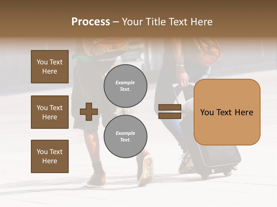 A Man And A Woman Walking Down A Street With Luggage PowerPoint Template
