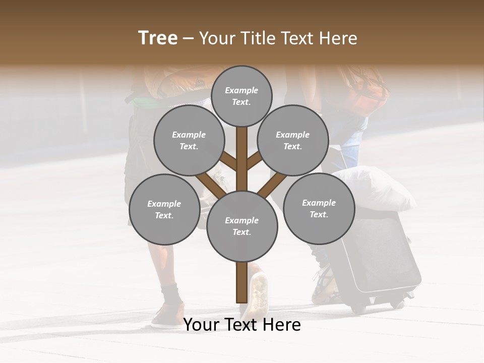 A Man And A Woman Walking Down A Street With Luggage PowerPoint Template