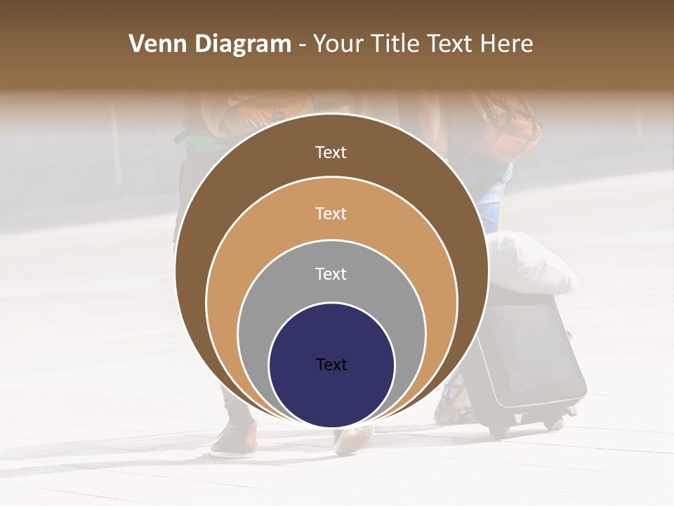 A Man And A Woman Walking Down A Street With Luggage PowerPoint Template