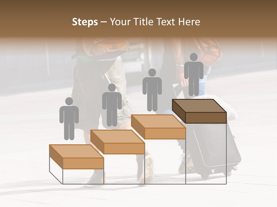 A Man And A Woman Walking Down A Street With Luggage PowerPoint Template