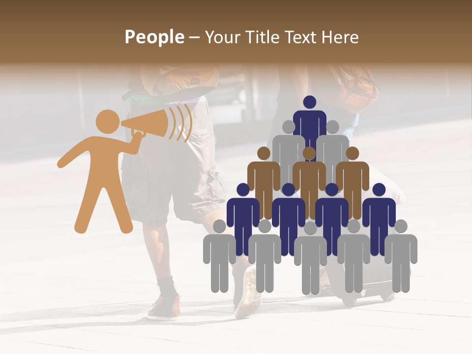 A Man And A Woman Walking Down A Street With Luggage PowerPoint Template