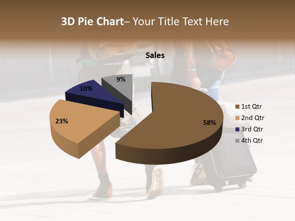 A Man And A Woman Walking Down A Street With Luggage PowerPoint Template