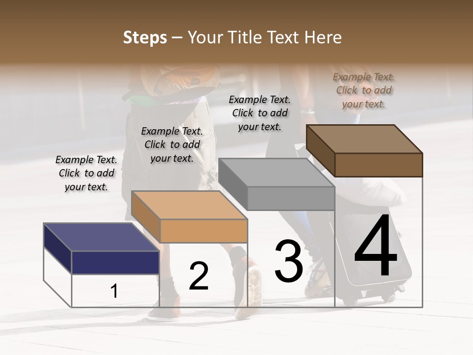 A Man And A Woman Walking Down A Street With Luggage PowerPoint Template