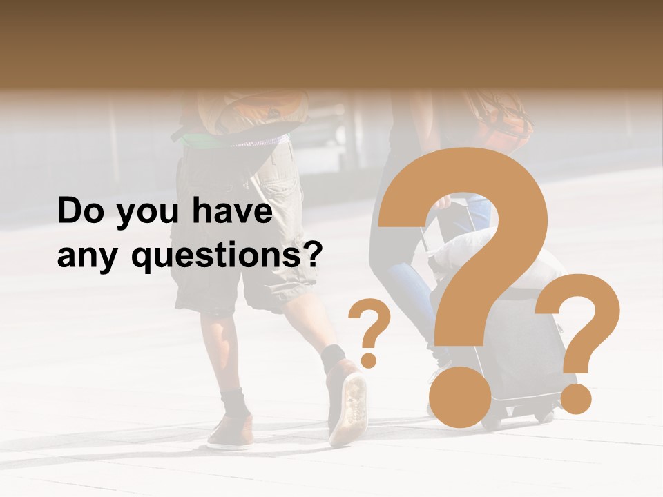 A Man And A Woman Walking Down A Street With Luggage PowerPoint Template